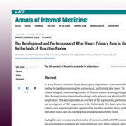 Article for Annals of Internal Medicine