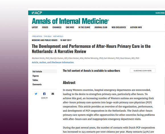 Article for Annals of Internal Medicine